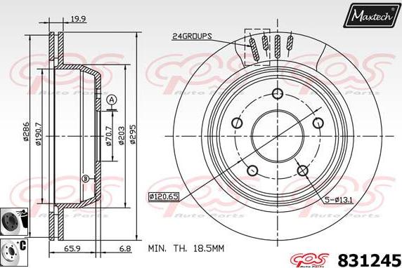 Maxtech 72957042 - Поршень, корпус скоби гальма autozip.com.ua