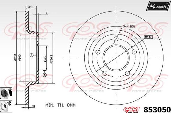 Maxtech 72957034 - Поршень, корпус скоби гальма autozip.com.ua