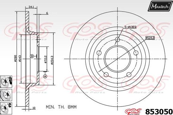 Maxtech 72957035 - Поршень, корпус скоби гальма autozip.com.ua