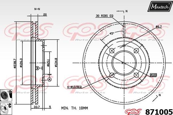 Maxtech 72957030 - Поршень, корпус скоби гальма autozip.com.ua