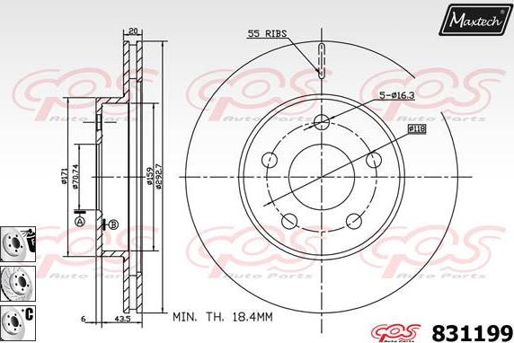 Maxtech 72960044 - Поршень, корпус скоби гальма autozip.com.ua