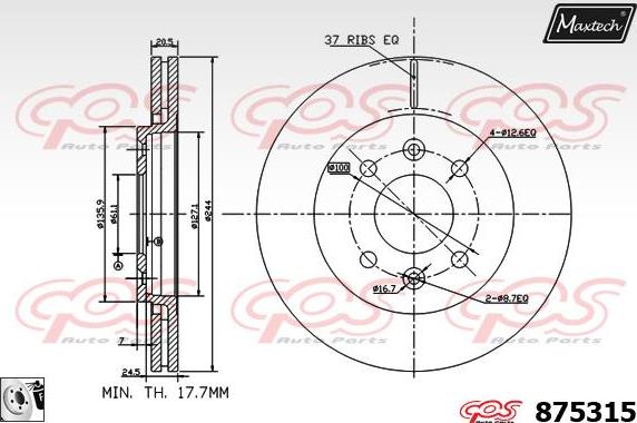 Maxtech 72960004 - Поршень, корпус скоби гальма autozip.com.ua