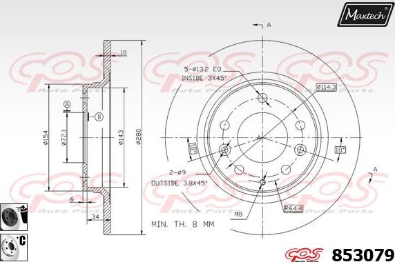 Maxtech 72960002 - Поршень, корпус скоби гальма autozip.com.ua