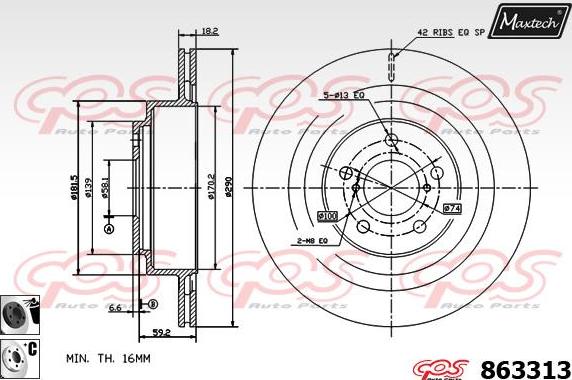 Maxtech 72960011 - Поршень, корпус скоби гальма autozip.com.ua