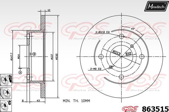 Maxtech 72960028 - Поршень, корпус скоби гальма autozip.com.ua