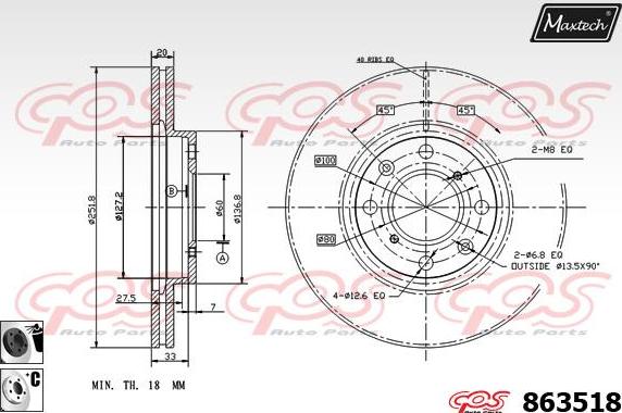 Maxtech 72961001 - Поршень, корпус скоби гальма autozip.com.ua