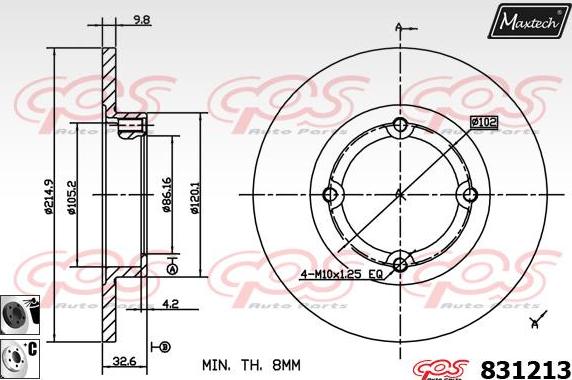 Maxtech 72968007 - Поршень, корпус скоби гальма autozip.com.ua