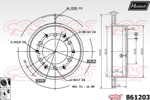 Maxtech 72934008 - Поршень, корпус скоби гальма autozip.com.ua