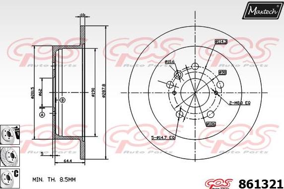 Maxtech 72934003 - Поршень, корпус скоби гальма autozip.com.ua