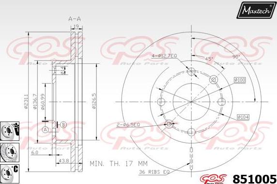 Maxtech 851011 - Гальмівний диск autozip.com.ua