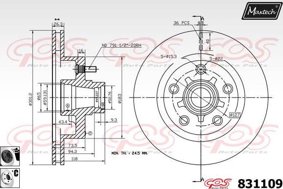 Maxtech 72935015 - Поршень, корпус скоби гальма autozip.com.ua