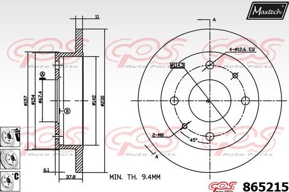 Maxtech 72936019 - Поршень, корпус скоби гальма autozip.com.ua