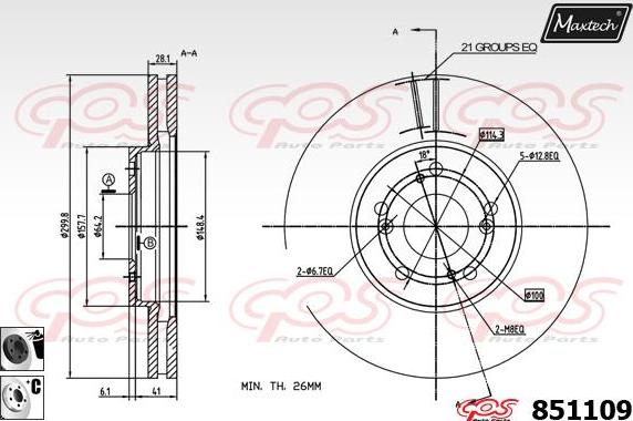 Maxtech 72936016 - Поршень, корпус скоби гальма autozip.com.ua