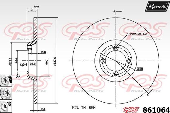 Maxtech 72936017 - Поршень, корпус скоби гальма autozip.com.ua