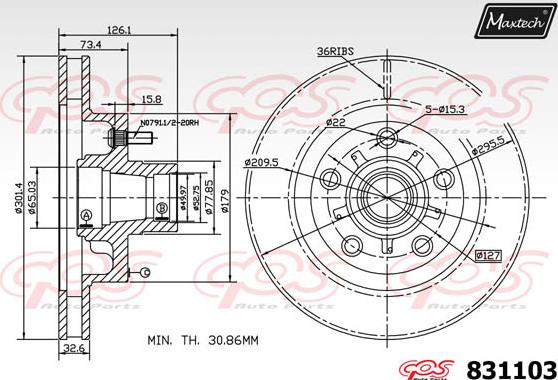 Maxtech 72936030 - Поршень, корпус скоби гальма autozip.com.ua