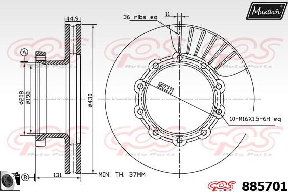 Maxtech 72936029 - Поршень, корпус скоби гальма autozip.com.ua