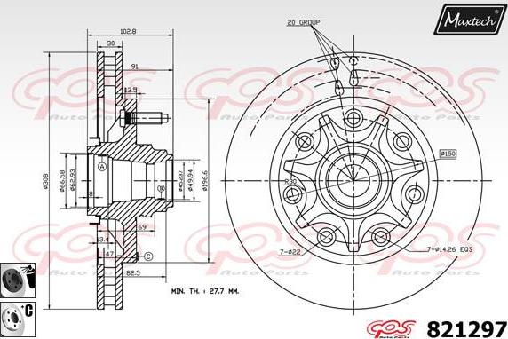 Maxtech 72930015 - Поршень, корпус скоби гальма autozip.com.ua