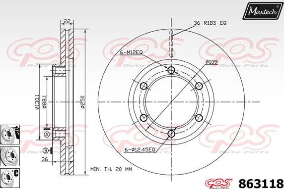 Maxtech 72938042 - Поршень, корпус скоби гальма autozip.com.ua