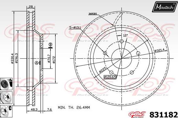 Maxtech 72938060 - Поршень, корпус скоби гальма autozip.com.ua