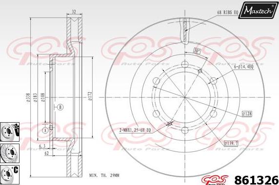 Maxtech 72938035 - Поршень, корпус скоби гальма autozip.com.ua