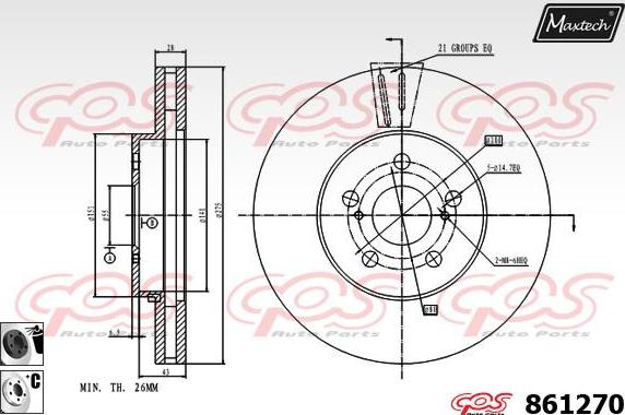 Maxtech 72938036 - Поршень, корпус скоби гальма autozip.com.ua