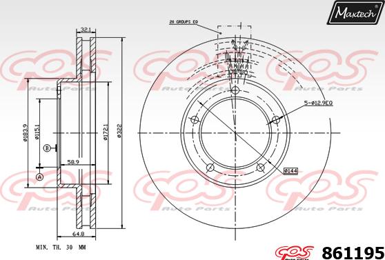 Maxtech 72938030 - Поршень, корпус скоби гальма autozip.com.ua