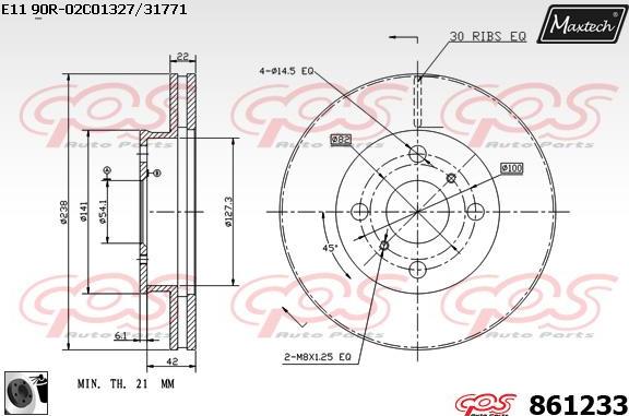 Maxtech 72932004 - Поршень, корпус скоби гальма autozip.com.ua