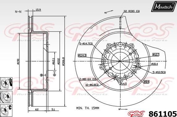 Maxtech 72932001 - Поршень, корпус скоби гальма autozip.com.ua