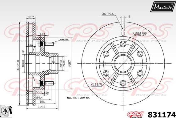 Maxtech 72718032 - Регулювальний елемент, гальмо гальмо гальмівний супорт autozip.com.ua