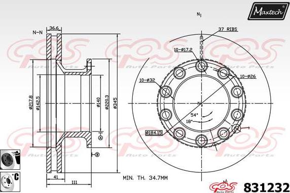 Maxtech 72718026 - Регулювальний елемент, гальмо гальмо гальмівний супорт autozip.com.ua