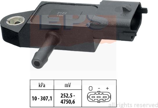 MDR EPS-1993 348 - Датчик, тиск вихлопних газів autozip.com.ua