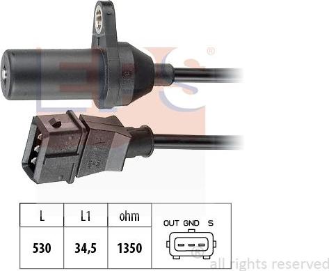 MDR EPS-1953 265 - Датчик імпульсів, колінчастий вал autozip.com.ua