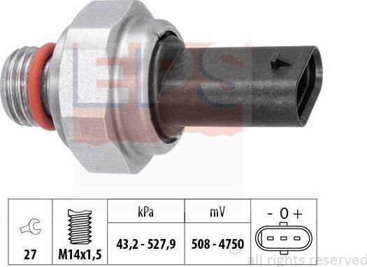 MDR EPS-1980 007 - Датчик, тиск вихлопних газів autozip.com.ua