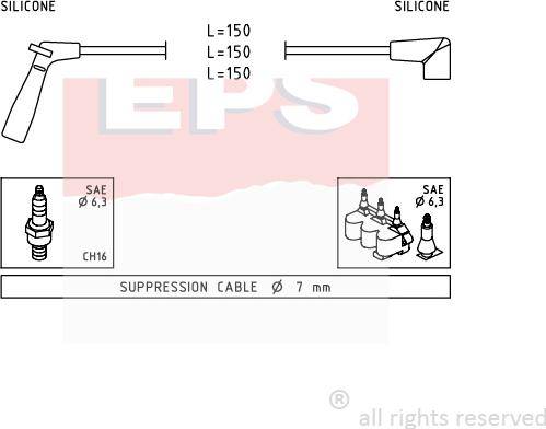 MDR EPS-1499 007 - Комплект проводів запалювання autozip.com.ua