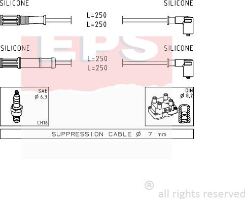 MDR EPS-1499 170 - Комплект проводів запалювання autozip.com.ua