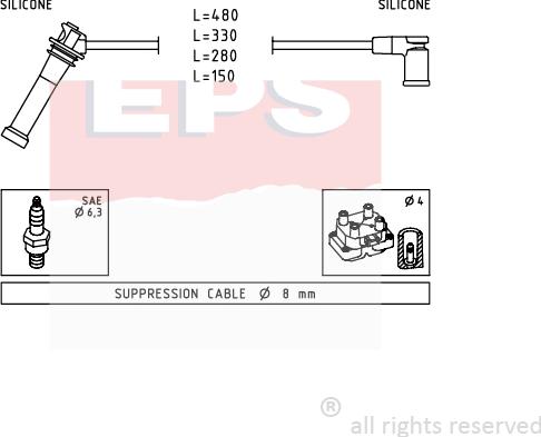 MDR EPS-1499 245 - Комплект проводів запалювання autozip.com.ua