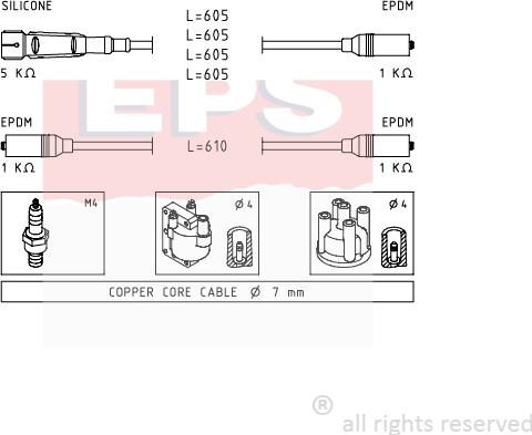 MDR EPS-1500 965 - Комплект проводів запалювання autozip.com.ua