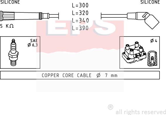 MDR EPS-1500 900 - Комплект проводів запалювання autozip.com.ua