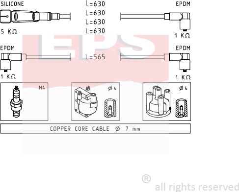 MDR EPS-1500 493 - Комплект проводів запалювання autozip.com.ua