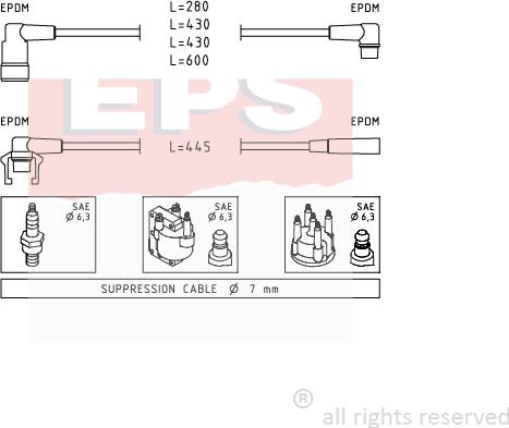 MDR EPS-1500 415 - Комплект проводів запалювання autozip.com.ua