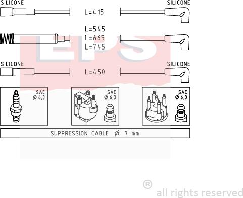 MDR EPS-1500 514 - Комплект проводів запалювання autozip.com.ua