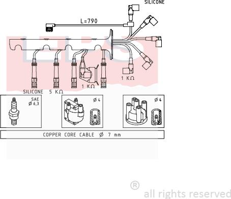 MDR EPS-1500 573 - Комплект проводів запалювання autozip.com.ua