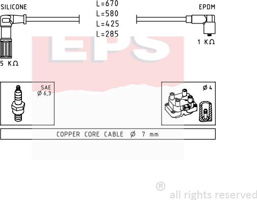 MDR EPS-1500 655 - Комплект проводів запалювання autozip.com.ua