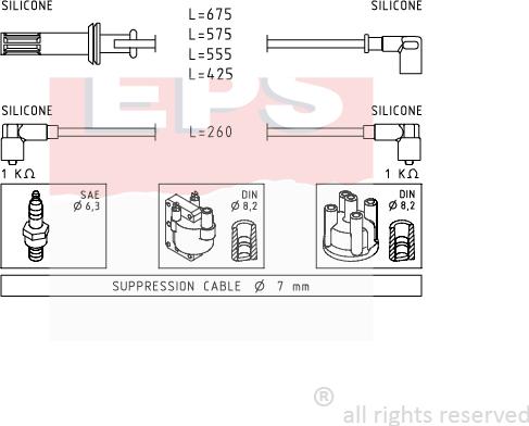 MDR EPS-1500 650 - Комплект проводів запалювання autozip.com.ua