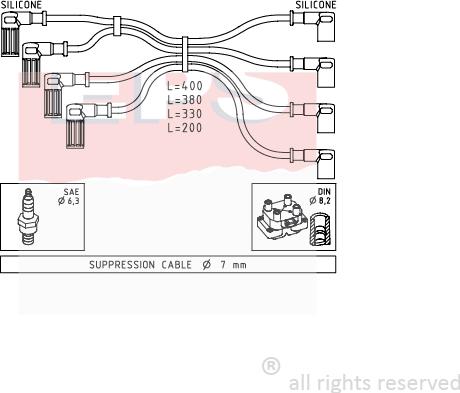 MDR EPS-1500 615 - Комплект проводів запалювання autozip.com.ua