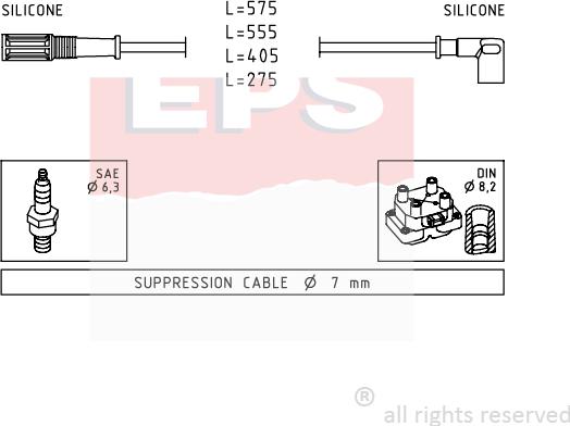 MDR EPS-1500 616 - Комплект проводів запалювання autozip.com.ua