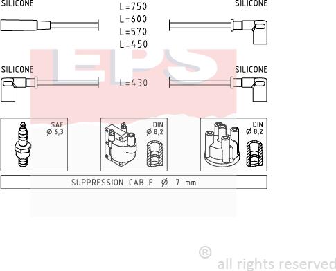 MDR EPS-1500 612 - Комплект проводів запалювання autozip.com.ua