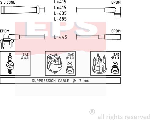 MDR EPS-1500 801 - Комплект проводів запалювання autozip.com.ua