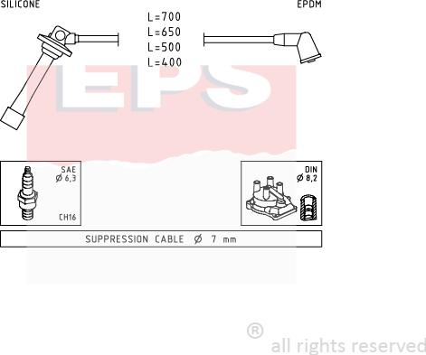 MDR EPS-1500 884 - Комплект проводів запалювання autozip.com.ua