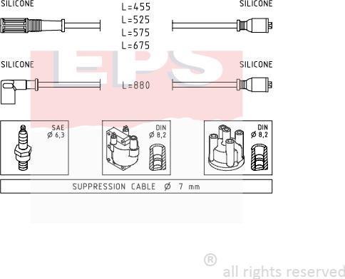 MDR EPS-1500 398 - Комплект проводів запалювання autozip.com.ua